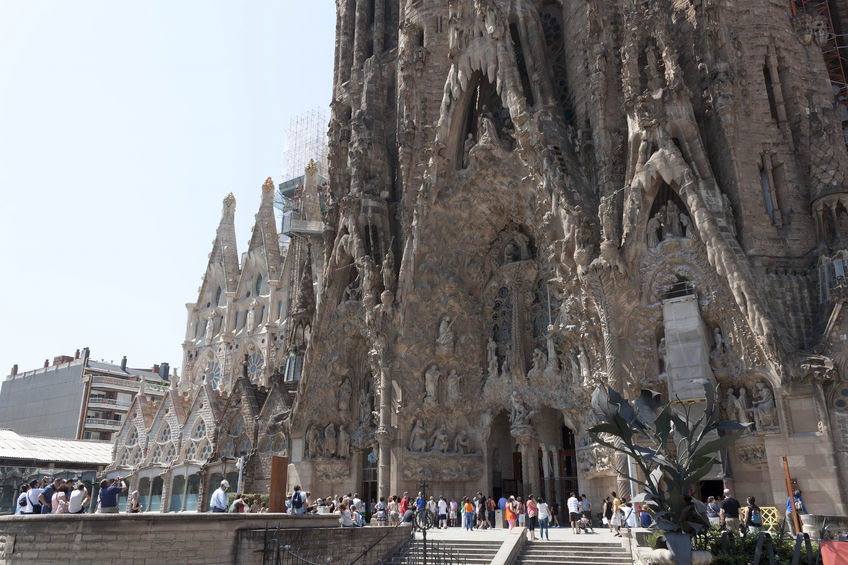 The Basilica i Temple Expiatori de la Sagrada Familia - a large Roman Catholic church in Barcelona