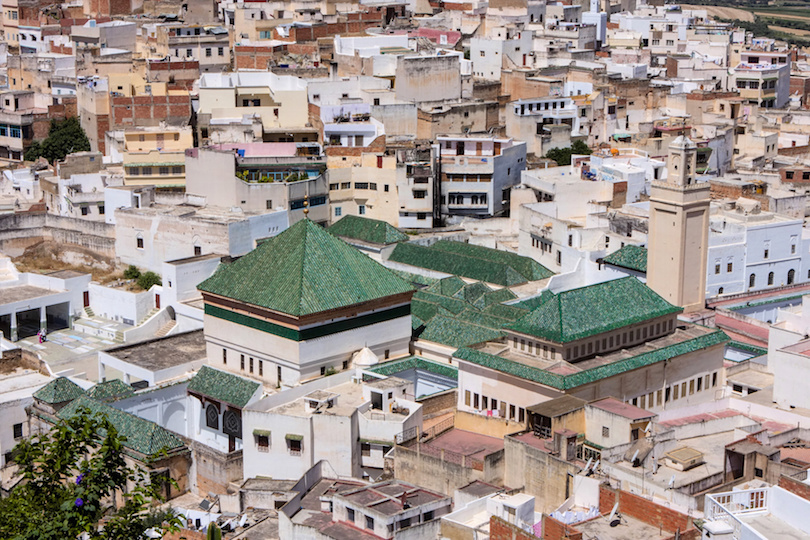 view of rooftops Meknes, Morocco
