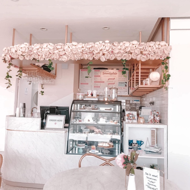 Cafe Serendipitale Counter Area with Cakes